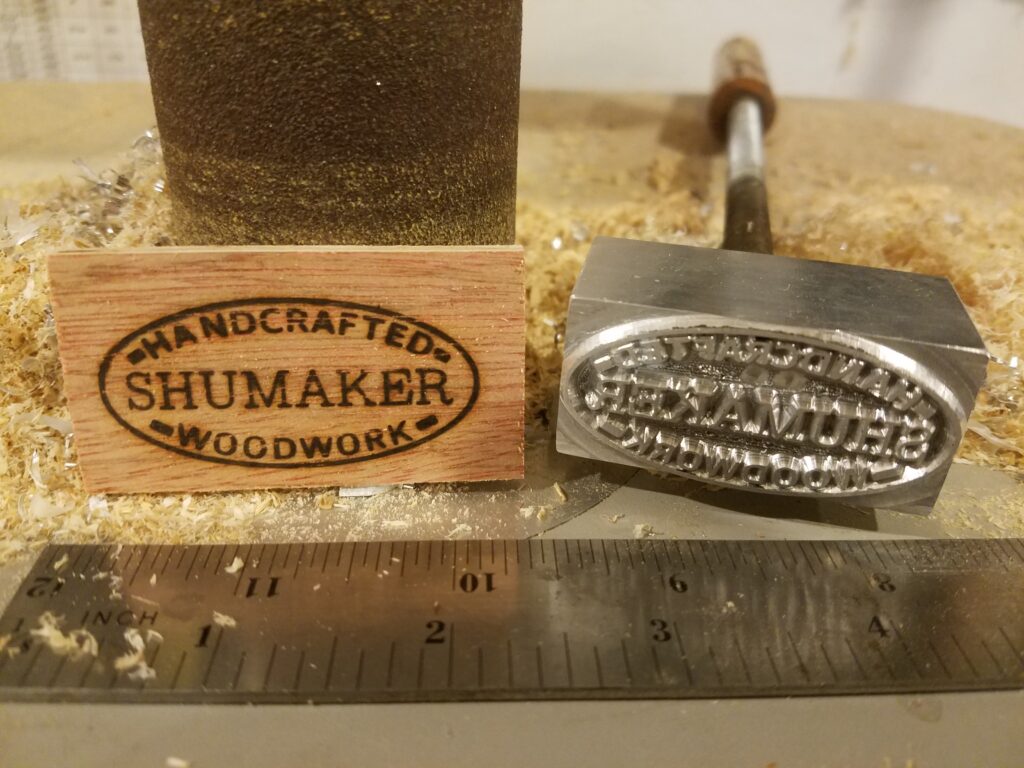Custom Made Wood Branding iron with Oval Shumaker Design